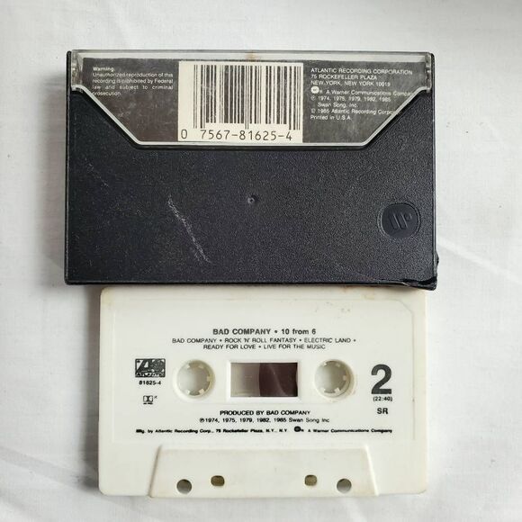 Bad Company – 10 From 6 Cassette Album 1985 Swan Song / Atlantic Records - Picture 2 of 3